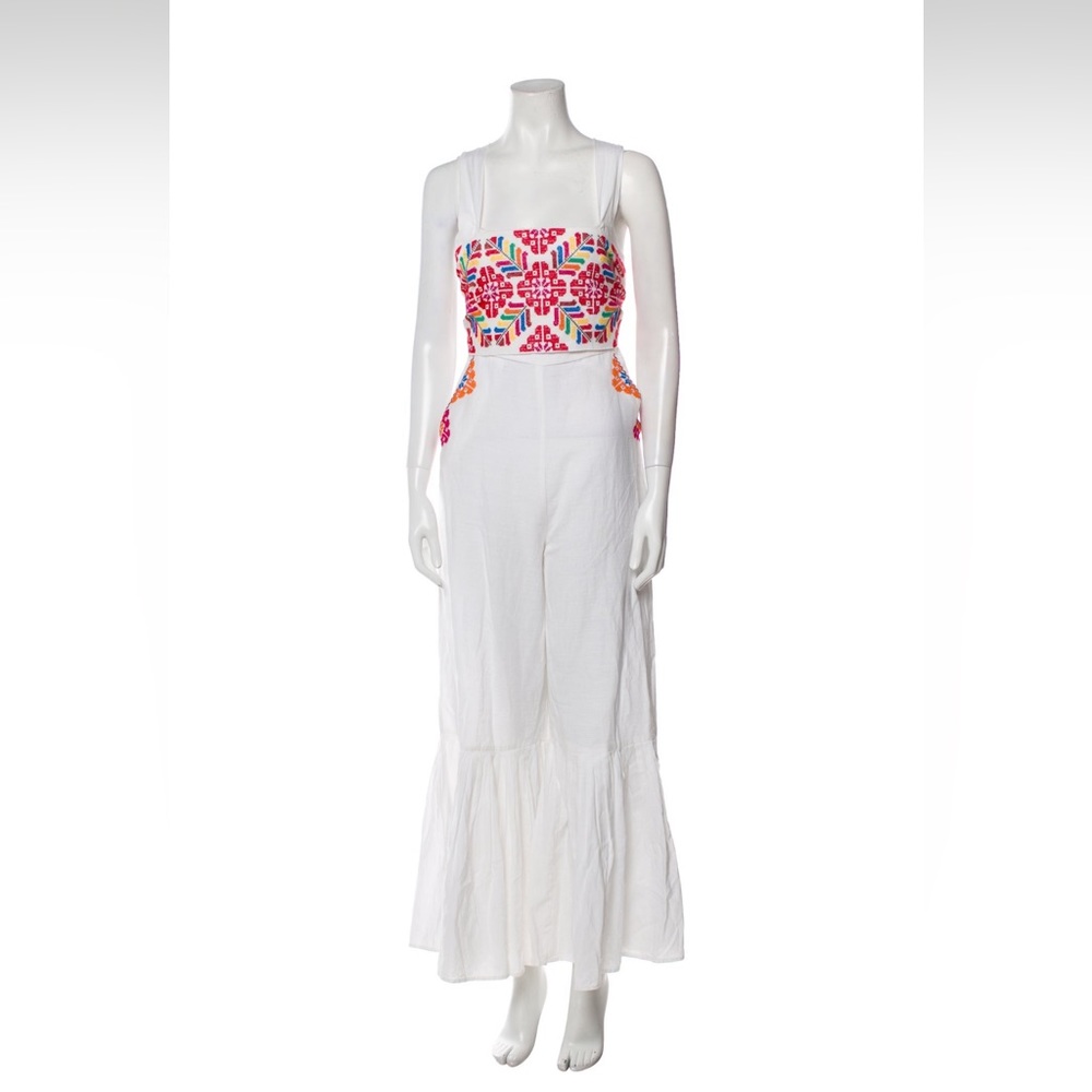 White Carolina K geometric jumpsuit. Size small.